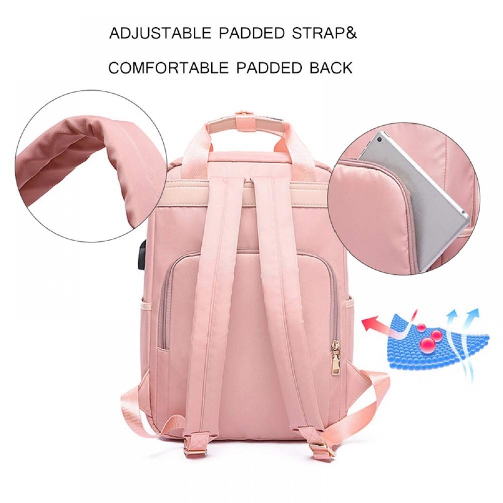 Large Capacity Cute Backpack With Usb Charger Hole Notebook Backpack For  Students Womens Canvas Backpack, Find Great Deals Now