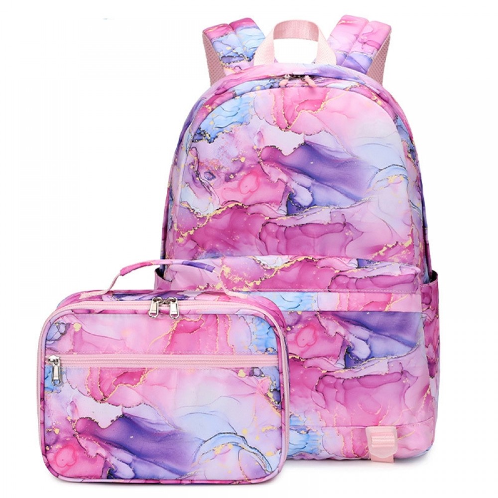 Newest Girls Book Bags School Backpack with Lunch Box For Primary
