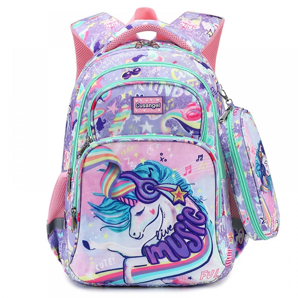 Unicorn Backpack For Girls School Book Bags with Lunch Bag and Pencil ...