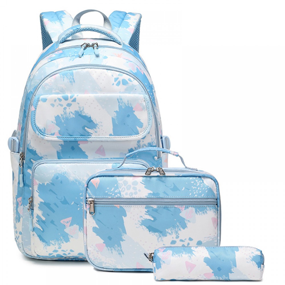 Marble Backpack Set For School Kids Teen Backpacks & Lunch Box