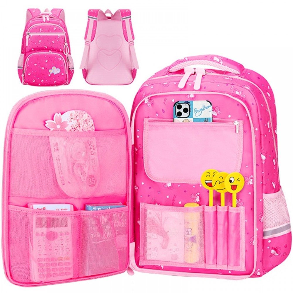 Cute Polk Dots Backpack for Primary Girls Elementary School Princes ...
