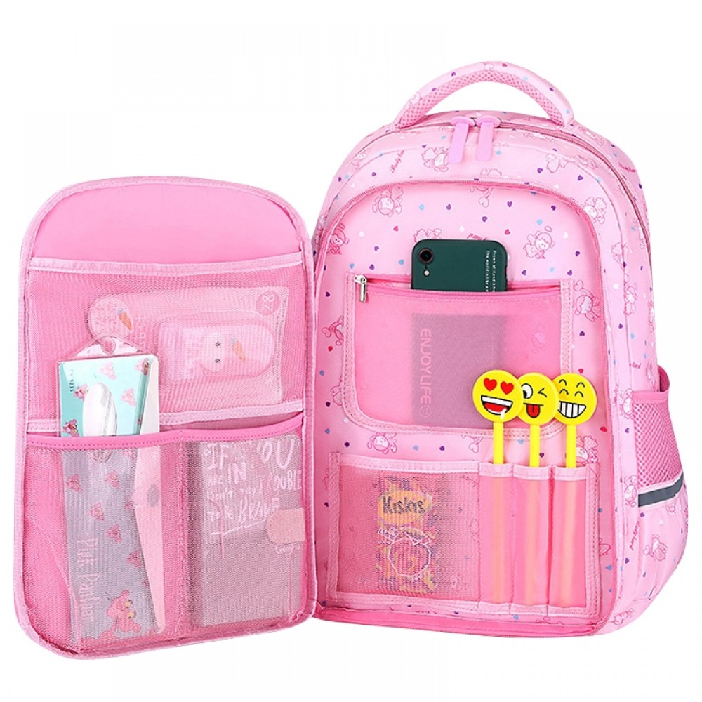 Cute Polk Dots Backpack for Primary Girls Elementary School Princes ...