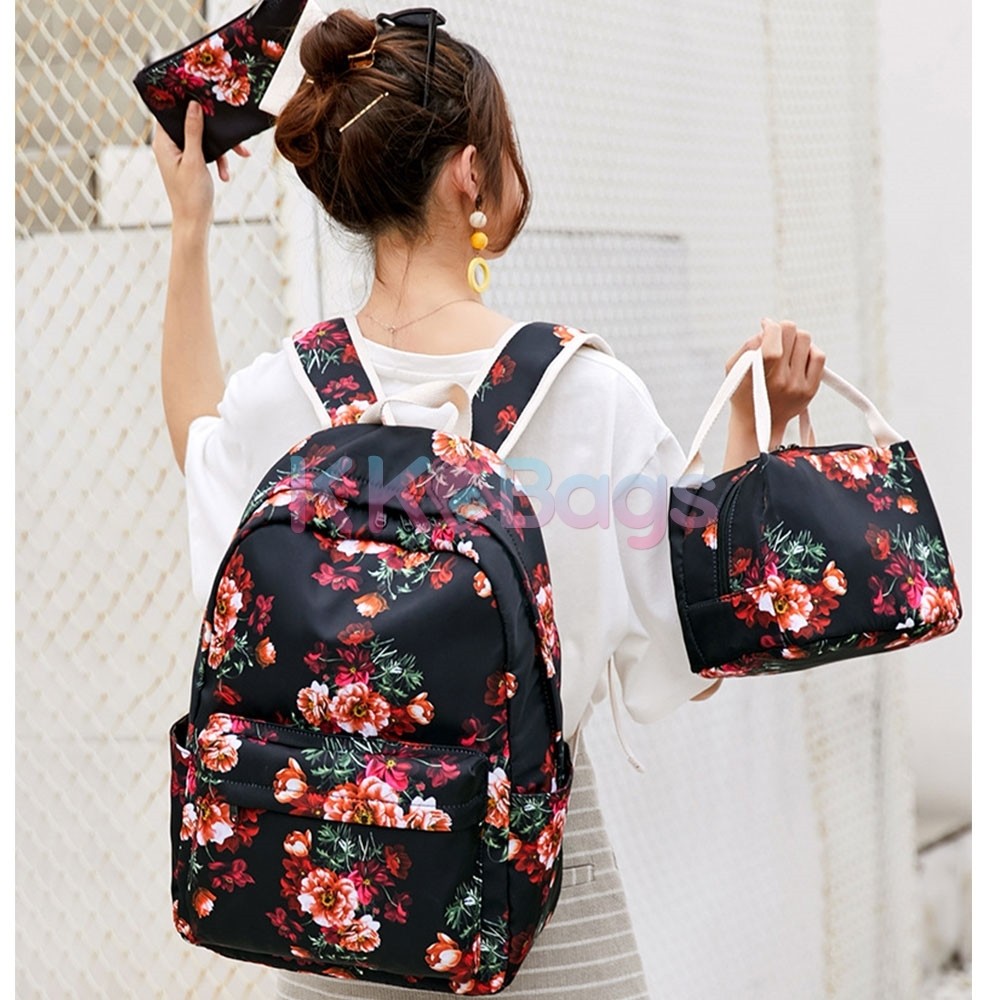 Teens School Backpack Set Ethnic Floral School Bookbag Set Lightweight ...