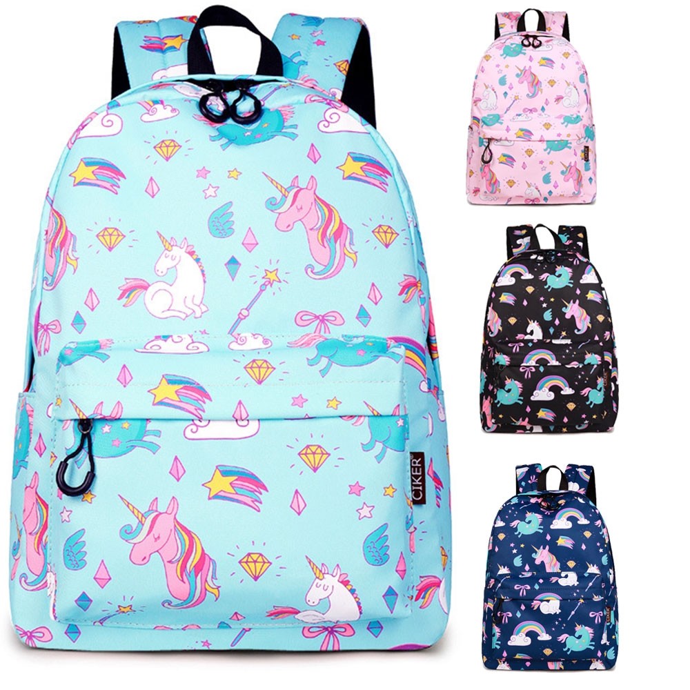 CIKER Girls Cute Rainbow Unicorn Design Backpack Waterproof School Laptop Bags 