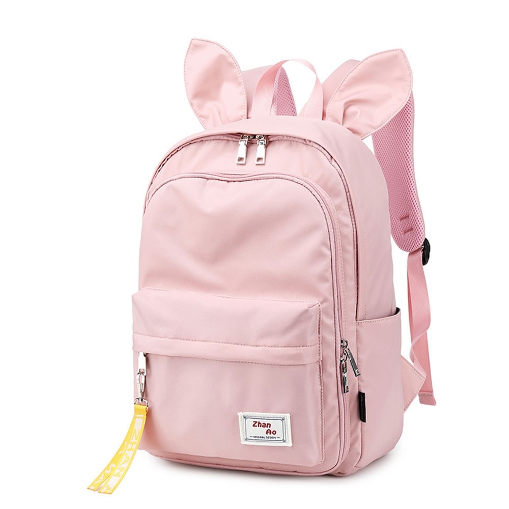 Yzrwebo Lovely White Bunny Backpack for Boys Girls, Flower School Bookbag  Casual Daypack Backpacks Computer Laptop Backpack, Adults Sports Backpack