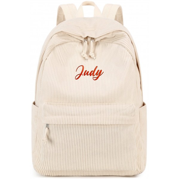 Personalized Name School Backpack for Teens Large Corduroy Bookbag 17 inch Laptop Bag for Girls Women Casual High School College