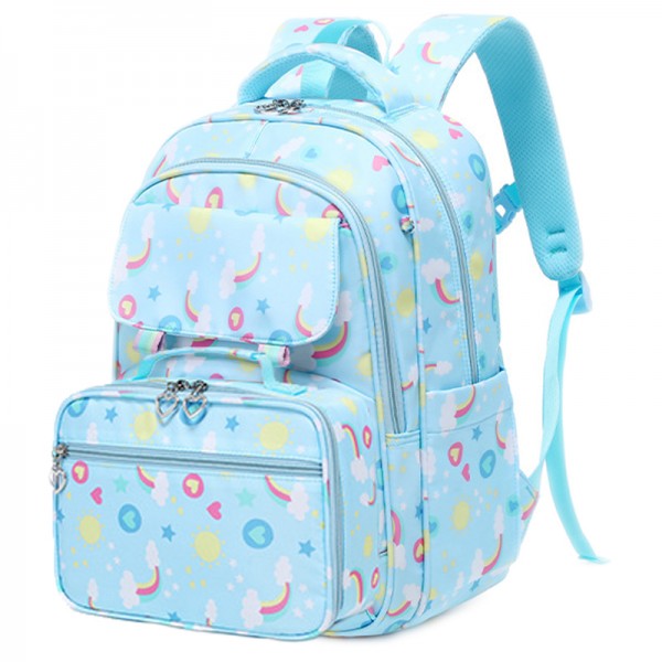 Cute Prints Backpack Sets For Teenage Girl Students Bookbag And Lunch Box