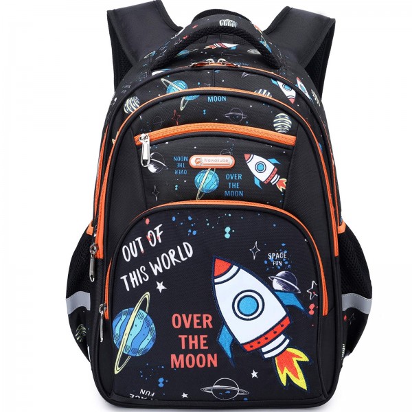 Space Kids Backpack for Boys Teens 16 Inch Multi Compartment School Book Bag