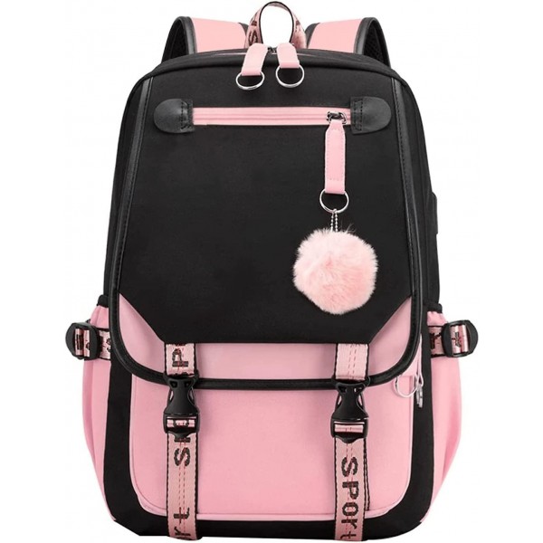 Girls Pink Backpack 15.6 Inch Laptop Middle/Primary School Bag Travel Daypack Large Bookbags