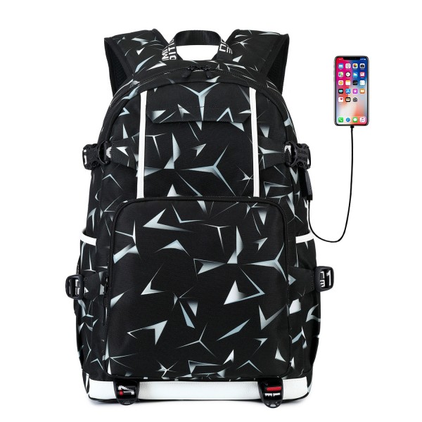 Backpack for Teens Boys, Middle/High School Printed Bookbags with USB Charger Port