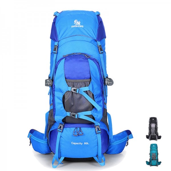 80L Nylon Hiking Camping Backpack Mountaineering Lightweight Outdoor Backpack with Rain Cover
