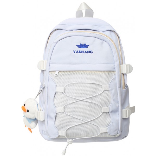 Simple Backpack With Mesh Pocket School Bag For Students