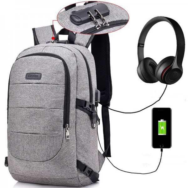 Laptop Backpack for Unisex 15.6 Inch Computer Bag with USB Charging and Lock