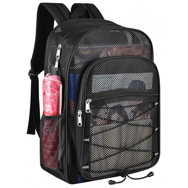 Black Mesh Backpack For Teens Breathable See Through Mesh School Bag