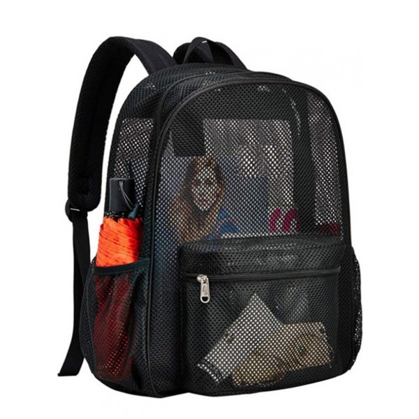Heavy Duty Mesh Backpack For Students See Through Beach Backpack