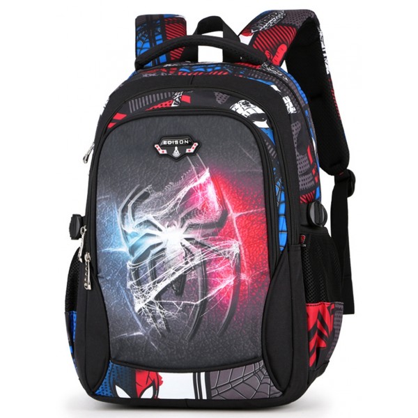 Large Spider Prints Backpack For 1-6 Grade Boys