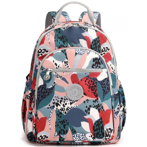 Flower Printing Backpack Nylon Rucksack Purses For 5-6 Grade Girls