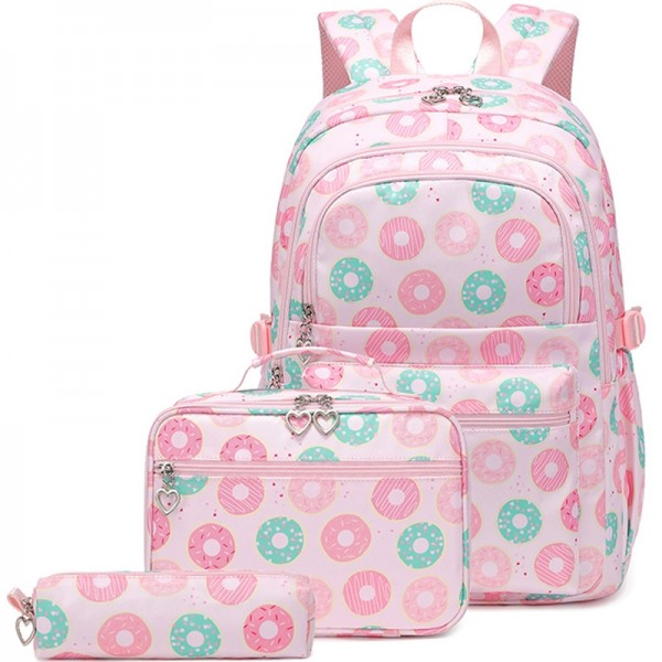 Cute Backpack Set with Lunch Bag 1-6 Grade School Bookbag For Girls