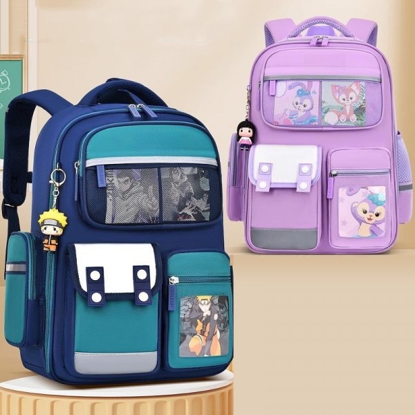 Cartoon School Backpacks For Boys Girls Bookbag For 1-6th Grade Students