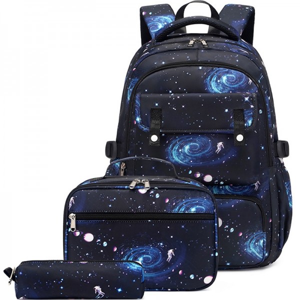 Starry Printed Backpack Set For School Boys School Bags Kit