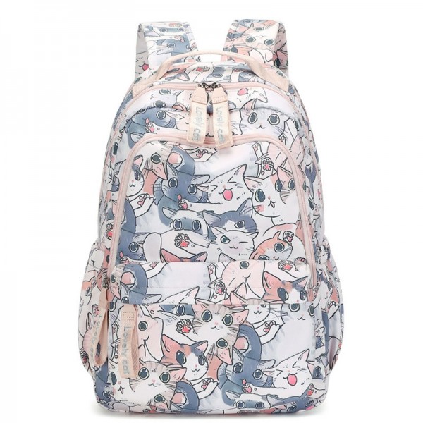 Cute Cat Prints Backpack School Bookbag for Kids Boys Girl