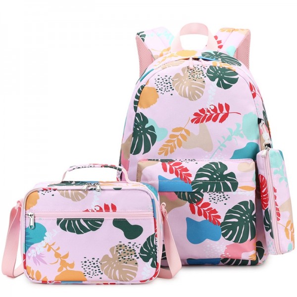 3pcs Campus Backpack Set For School Girls Waterproof Bookbag Travel Bag Set