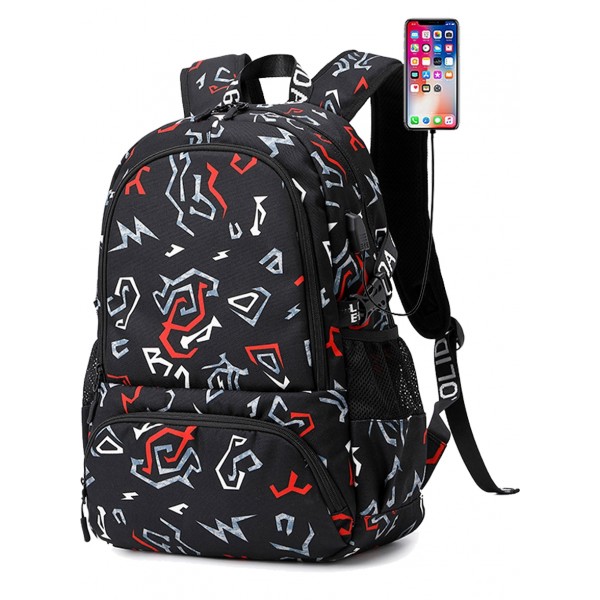 Outdoor USB Backpacks For Teens Primary High School Book Bag Waterproof Daypack