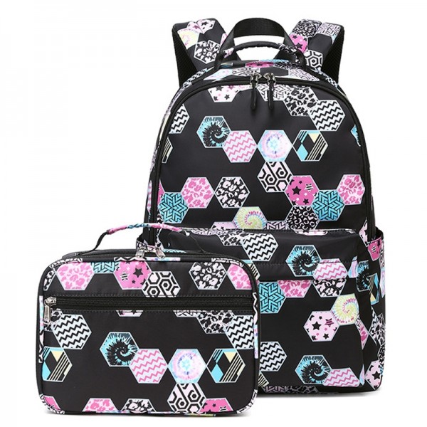 2pcs Backpacks Set For Girls Primary High School Book Bag Insulated Lunch Bag
