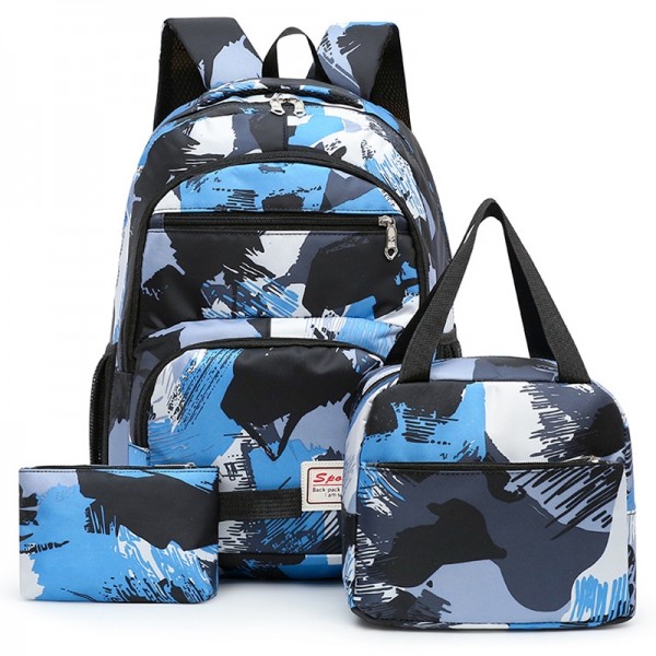 Camouflage School Backpack for  Primary & Middle Students Bookbag with Lunchbox