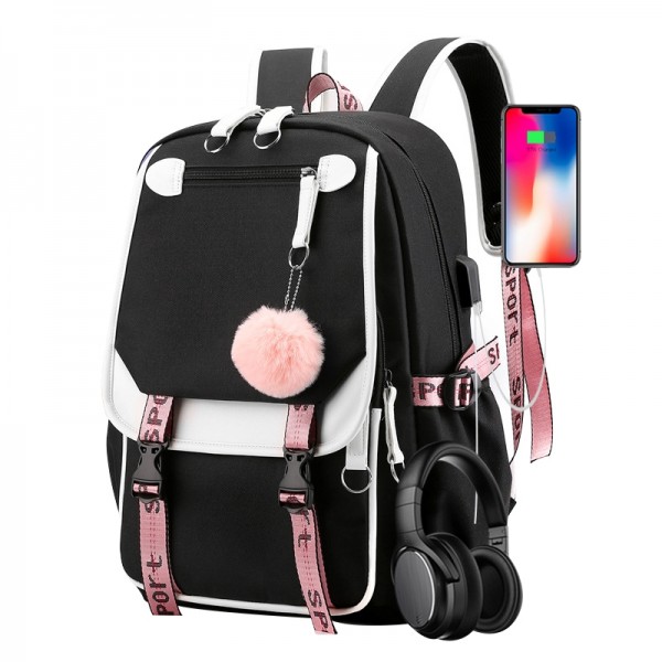 Backpacks for Girls Middle School Students Bookbag Outdoor Daypack with USB Charger