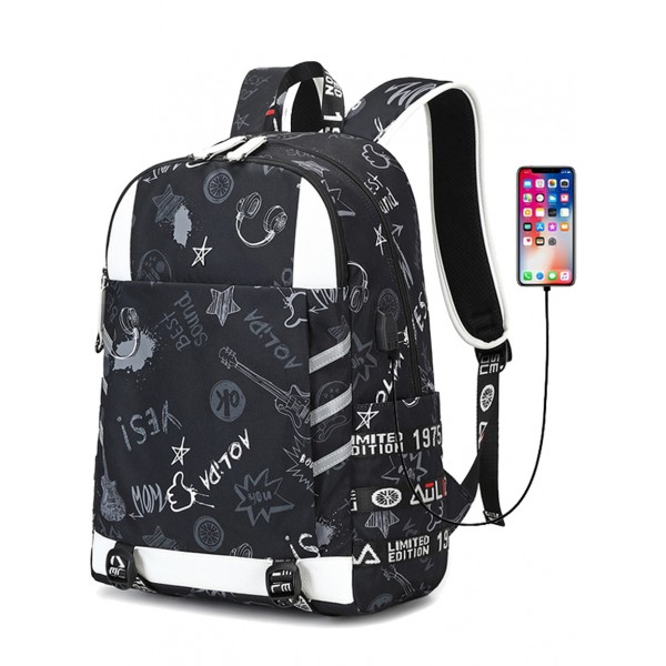 USB Backpacks For  School Teens Boys Bookbag