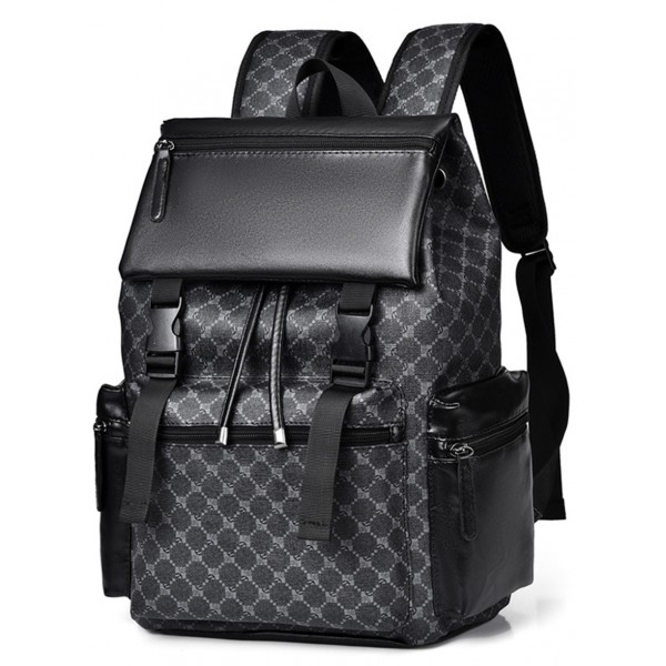 Men's Backpack Trend Printing Large Capacity 15.6 Inch Computer School Bag Travel Leather Backpack