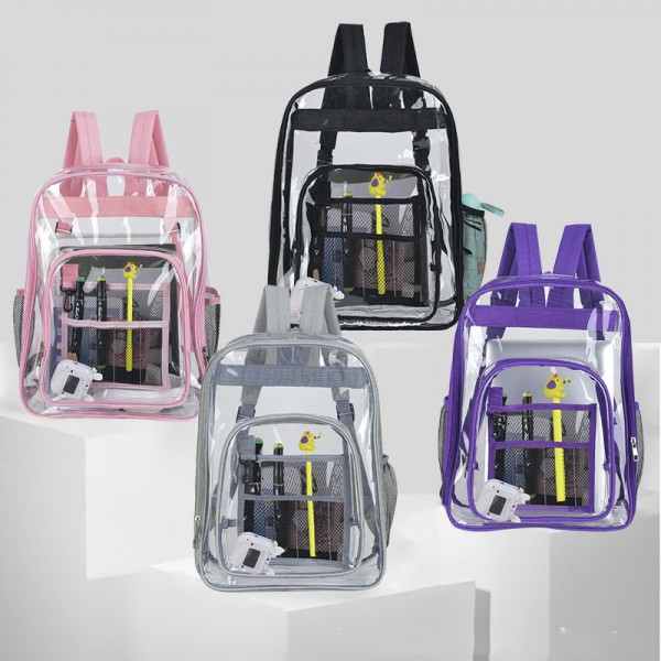 Clear Backpack Transparent Durable Bookbags See Though Backpack For Women Men Couples