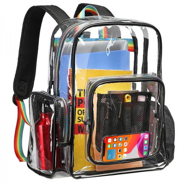 Transparent Bookbag See Through Backpack Large Capacity Bag For Teens