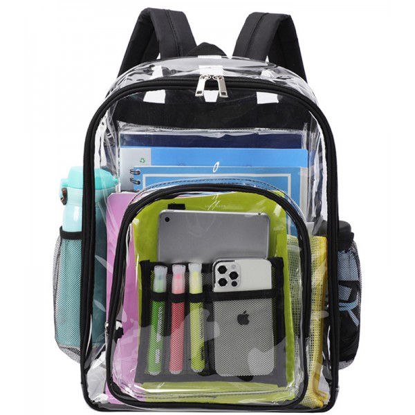Clear Backpack Transparent Waterproof PVC Bookbags Durable Schoolbag For School