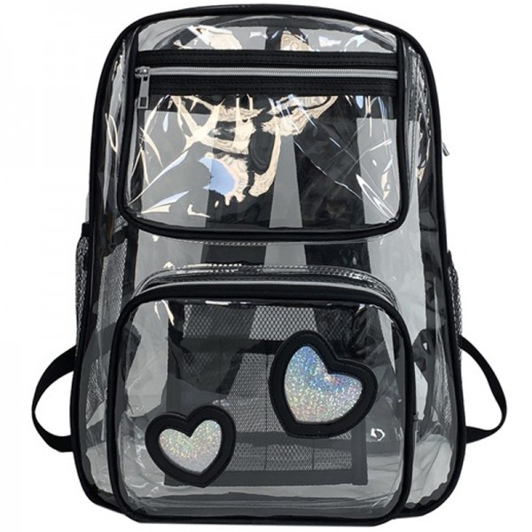 Clear Backpack See Though Cute Schoolbag Heavy Duty PVC Bookbag For Students Couples