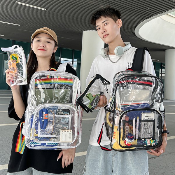 Heavy Duty Back Packs See Though Schoolbags Transparent Backpacks For School Students