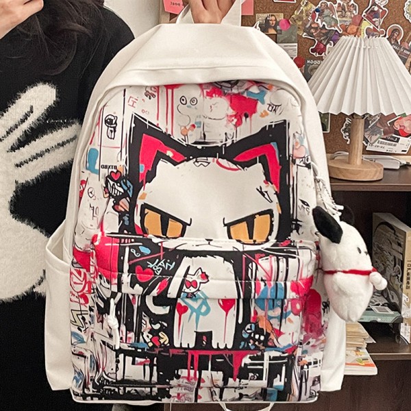 Cute Backpack Cat Pattern Book Bags For School Students