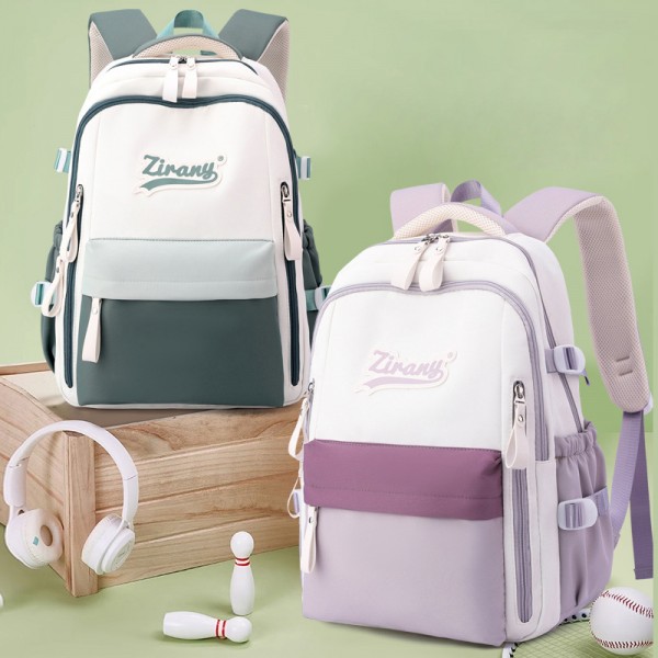 Oxford Cloth Backpack Contrast Color Design Book Bag For Shool Teens