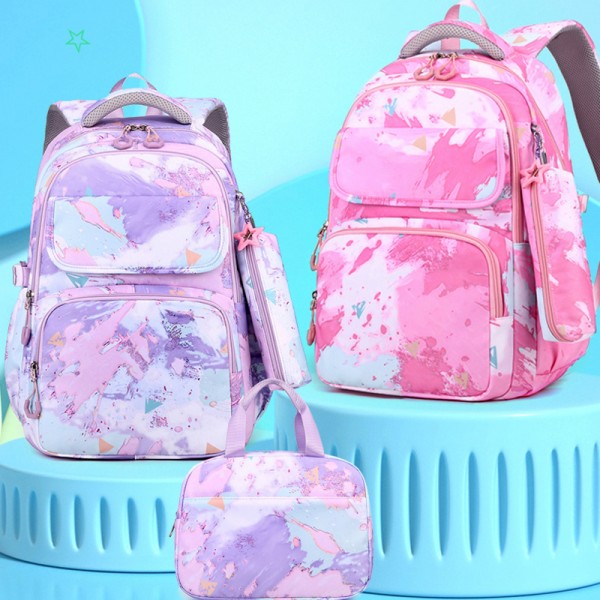 3 Pcs School Kids Backpack Set Printed Pattern For Teens