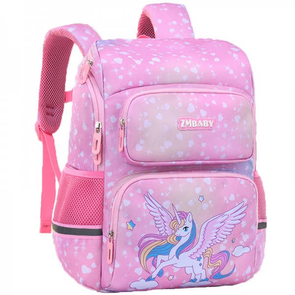 Pink Waterpfoof School Bag Cartoon Pattern Kids Book Bag