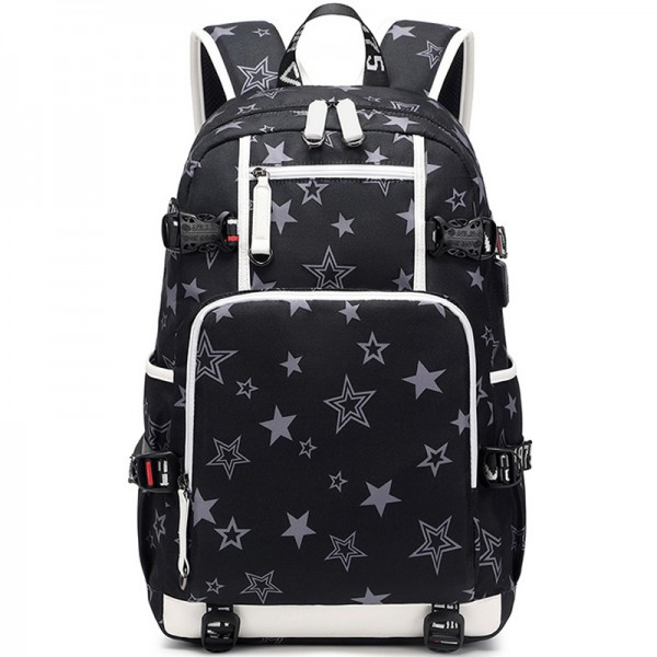 Backpacks With USB Charging Port Youth Pentagram Book Bags School Travel For Boys