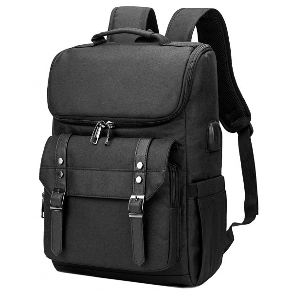 Vintage Backpack Travel Laptop with USB Charging Port for Women & Men School College Backpack Fits 15.6 Inch