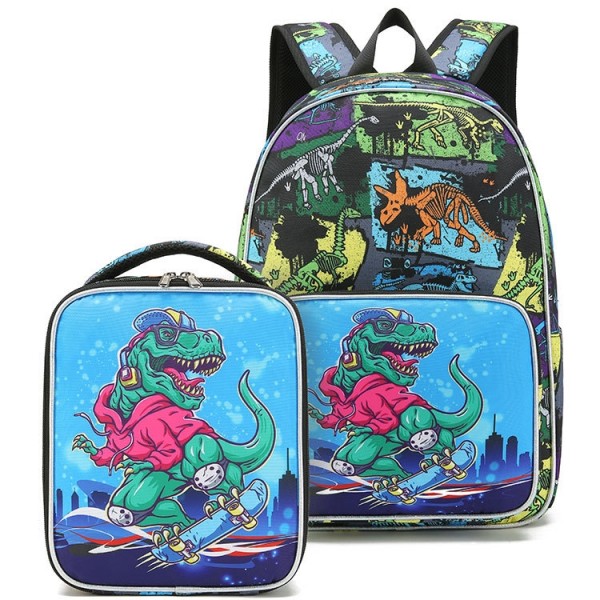 Boys Dinosaur Backpacks Primary School Bag with Lunch Box Daypack Large Bookbags