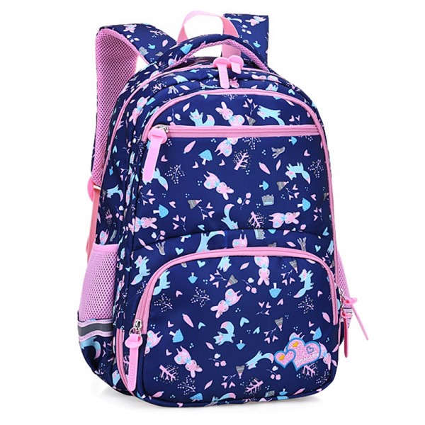 Sweet Primary Girls' Lightweight Bunny Printed Backpack with Dilated Strapes