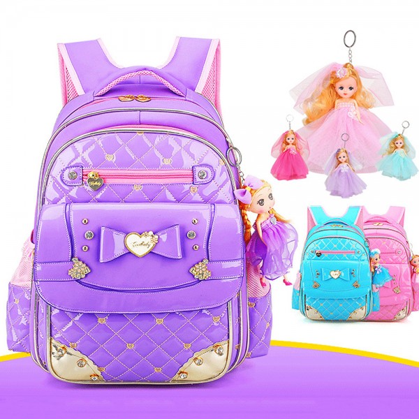 Cute Princess Style Bowknot Design Durable Backpack for Primary Girls