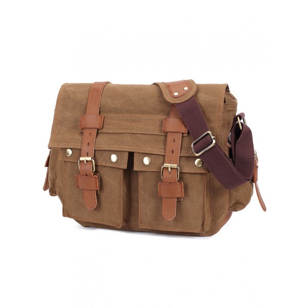 Cross Shoulder Bag Canvas and Leather Satchel Shoulder Bags
