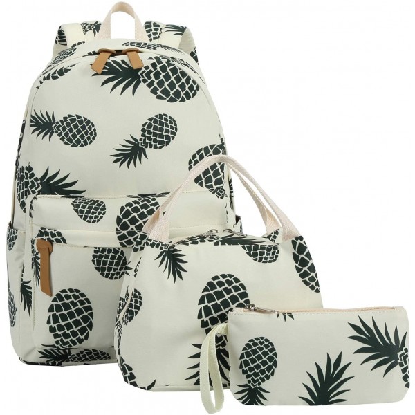 Teen Girls Pineapple Backpack for School Bookbag wtih Crossbody Bag 3 Pcs Set