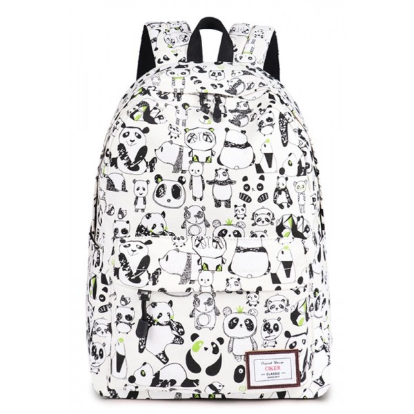 Lovely Panda Printed Waterproof Backpack with Laptop Compartment
