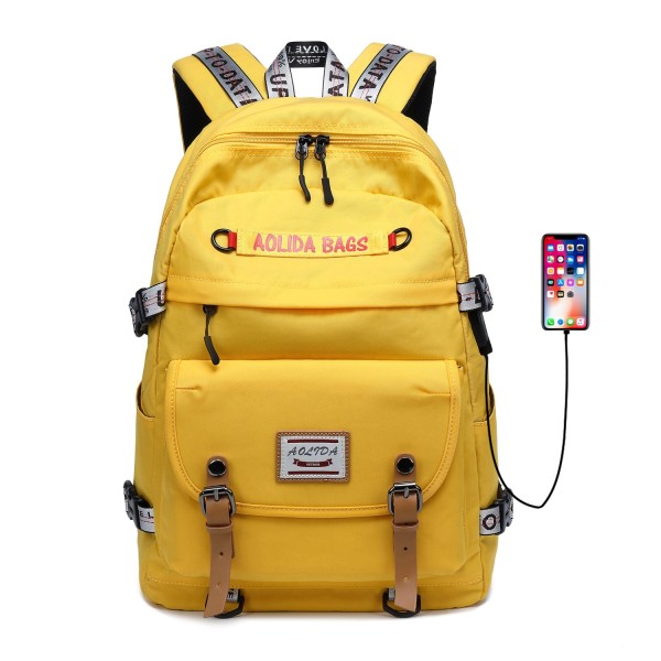 Teenages' Girls & Boys Oxford Waterproof School Backpack with USB Charging Port 